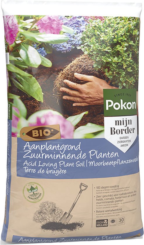 Pokon Bio Aanplantgrond voor Zuurminnende Planten  - 30L - Biologische potgrond - 100 dagen voeding