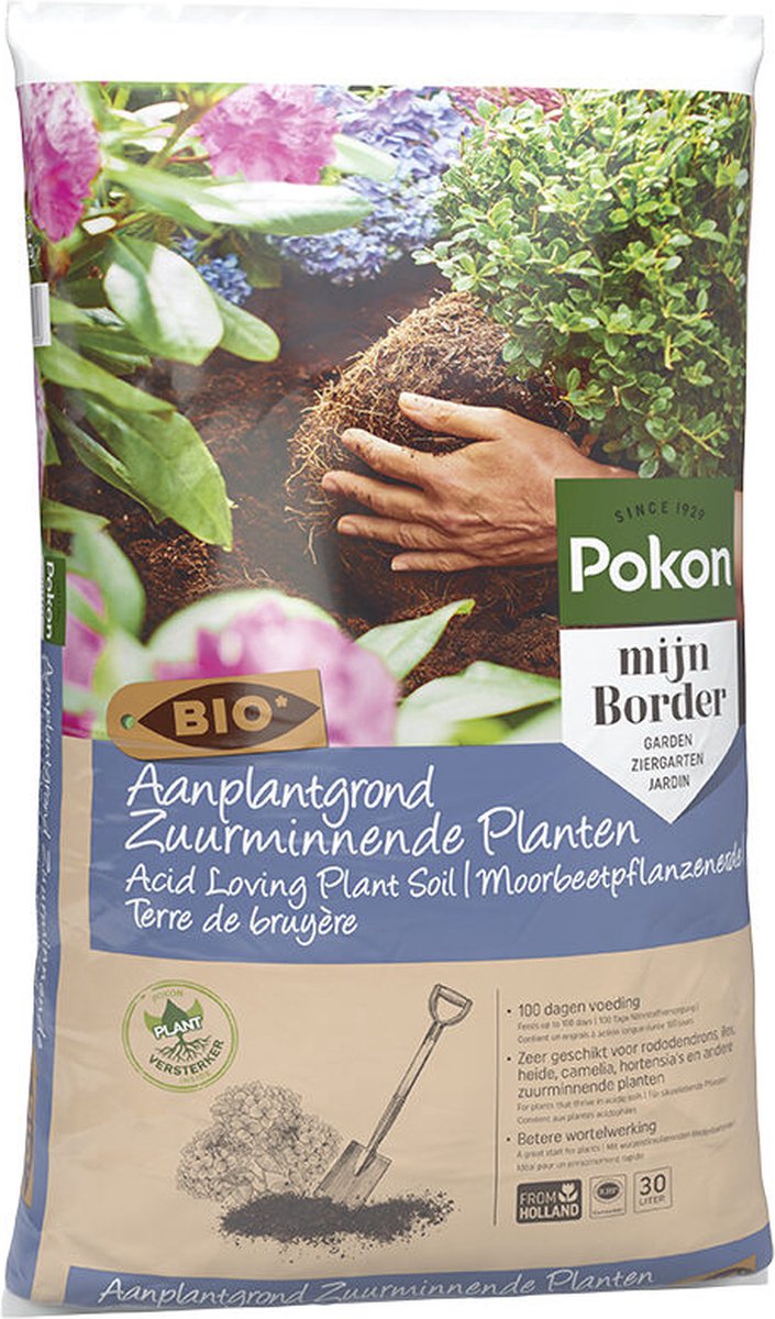 Pokon Bio Aanplantgrond voor Zuurminnende Planten - 30L - Biologische potgrond - 100 dagen voeding