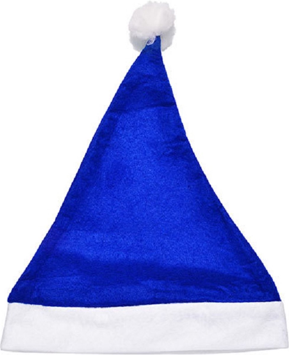 Eizook 10 Kerstmutsen - one size fits all - BLAUW - WIT