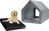 Rexproduct Medisch Dog House - Niches pour chiens d'intérieur - Coussin Medisch pour chien inclus - Niches pour la maison - Niche pour chien - Lit pour chien fabriqué à partir de bouteilles PET recyclées - PETHome Light Grey Zwart
