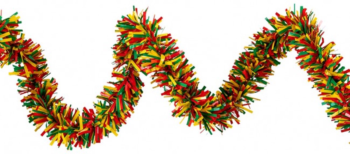 PVC folie guirlande Ø 8 Carnaval cm rood geel groen 5 meter BRANDVERTRAGEND