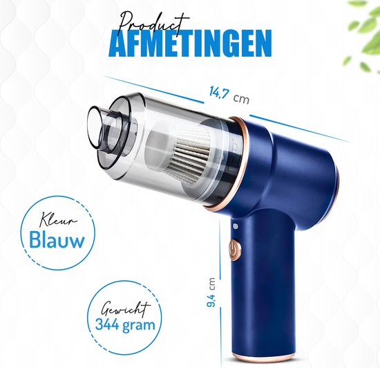BKXCHA Elektrische Stofblazer met LED Licht, 3 Snelheden150.000 RPM Air