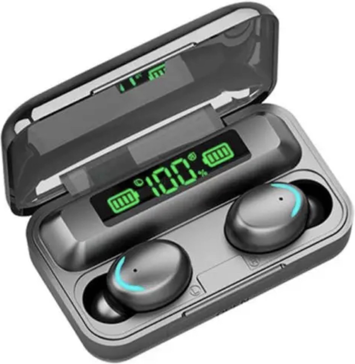 Draadloze Oordopjes - TWS F9-5 - Bluetooth Oortjes - Draadloze - Powerbank - Earbuds -Zwart -Oplaadcase-Sport-In Ear Oortjes