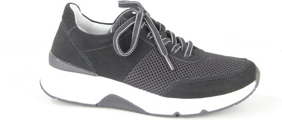 Gabor rollingsoft sensitive 46.897.37 - dames rollende wandelsneaker - zwart - maat 42 (EU) 8 (UK)
