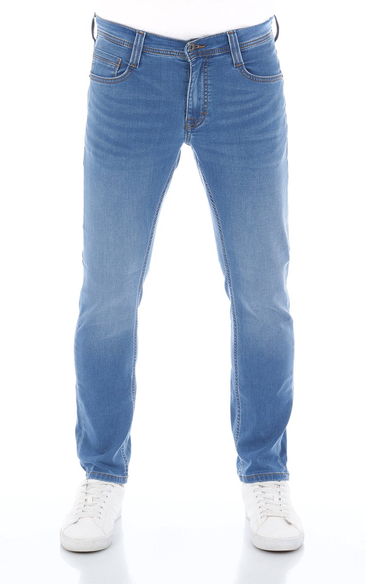 Mustang Heren Jeans Broeken Real X Oregon tapered Fit Blauw Volwassenen Denim Jeansbroek