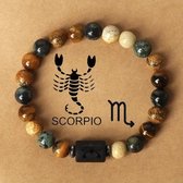 Schorpioen - Helende sterrenbeeld armband van natuursteen kralen - chakra - zodiac