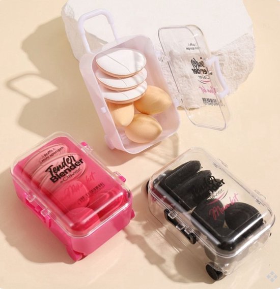 Clavier Beauty Blender & Powder Puff - 6 Pièces - Zwart- 3 x Mini Powder Puff et 3 x Mini Éponge de Beauty