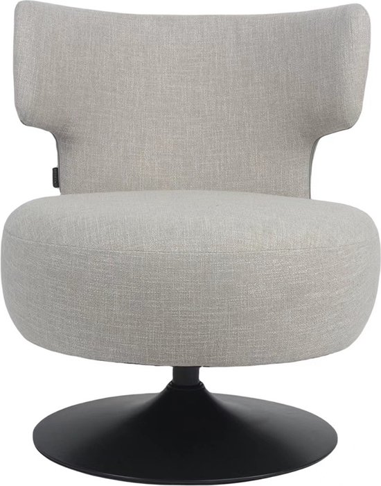 Eetkamerstoel Draaibaar - Stof Taupe - Metaal - 66x67x90cm - Rich - Set