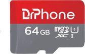 DrPhone MSI – XC U3 - 64GB Micro SD Kaart Opslag - Met SD Adapter - High Speed Klasse 10 - Premium Opslag