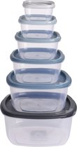 Boîte de conservation en plastique avec couvercle - lot de 6 / 225 ml - 3200 ml - récipients pour aliments frais empilables - récipient passe au lave-vaisselle passe au congélateur passe au micro-ondes