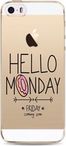 Apple Iphone 5 / 5S / SE2016 transparant siliconen hoesje - Hello Monday