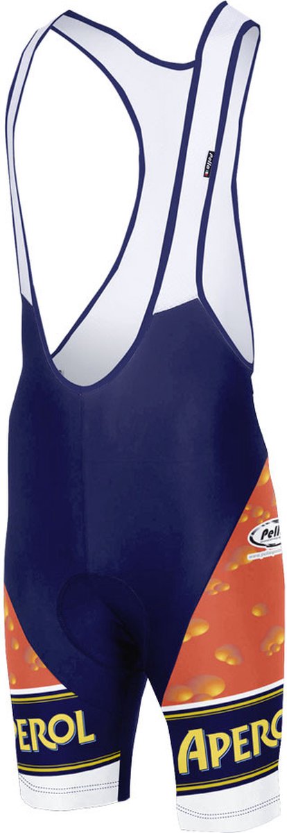 Pella - Aperol - Fietsbroek kort met bretels - wielrenbroek zomer- Made in Italy - L