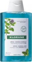 Klorane - Bio WATERMUNT - Shampoo - Normaal Haar - Detox en Glans - 200ml