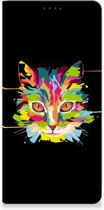 Smartphone Hoesje Geschikt voor Samsung Galaxy A15 Wallet Case Leuke Verjaardagscadeaus Cat Color
