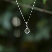 Bergkristal Ketting - 45 cm - Echte edelsteen - 925 Sterling Zilver - Nikkelvrij