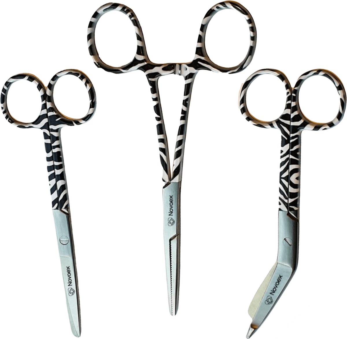 Goedkoopste Verpleegkundige scharenset Zebra - MDR Certificaat - verbandschaar - verpleegkundige schaar - kocher - 4mm - verpleegkundige accessoires - Verpleegkundige cadeau