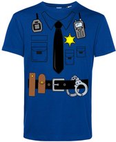 T-shirt Politie Uniform | Carnavalskleding heren | Carnaval Kostuum | Foute Party | Blauw | maat XXL