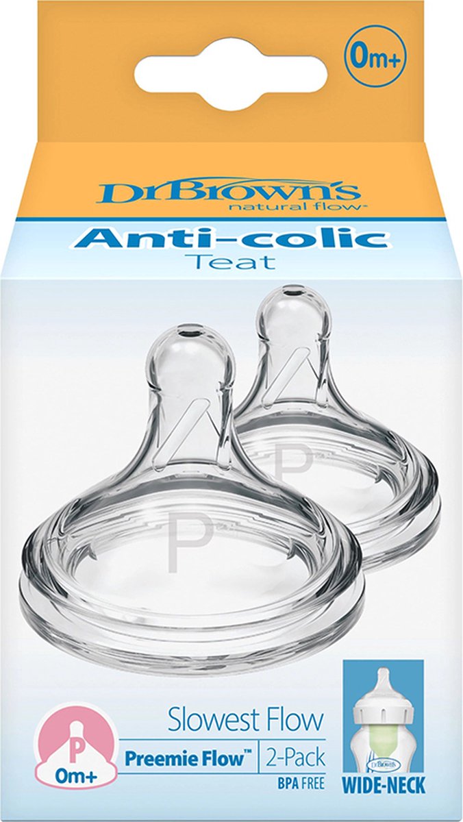 Dr. Brown's Options+ Flesspeen - Prematuur - Brede halsfles - 2 stuks van Dr. Brown's — afbeelding 3