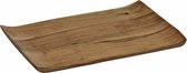 Acacia serveerplank met gebogen randen, 31 x 20 cm, houten decoratief kaarsendienblad, tafeldecoratie, houten plank voor bloemstukken, Kerstmis, advent, bruiloft