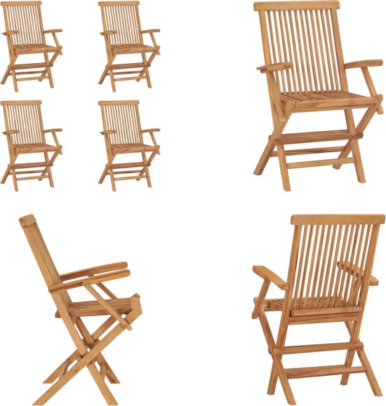 Teak klapstoel naturel EXCLUSIV - 90 x 50 cm - opvouwbare tuinstoel van
