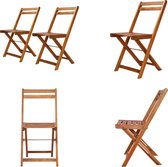 vidaXL Chaises bistrot 2 pcs Bois d'acacia massif - Chaise de bistro - Chaises bistrot - Chaise de jardin en bois - Chaises de jardin en bois