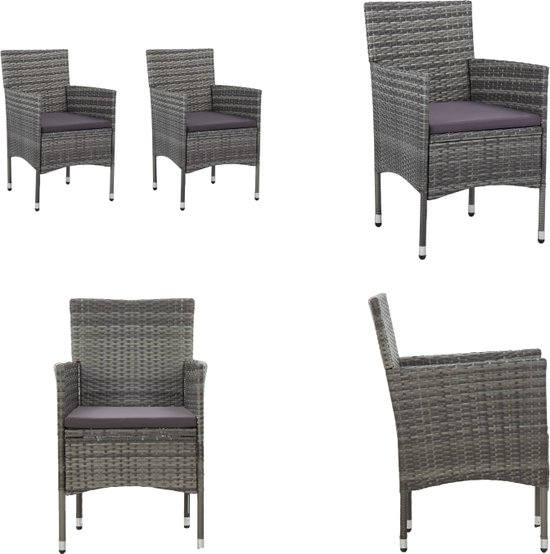 Vidaxl Set van 4 Zwarte Poly Rattan Tuinstoelen - Vergelijk prijzen