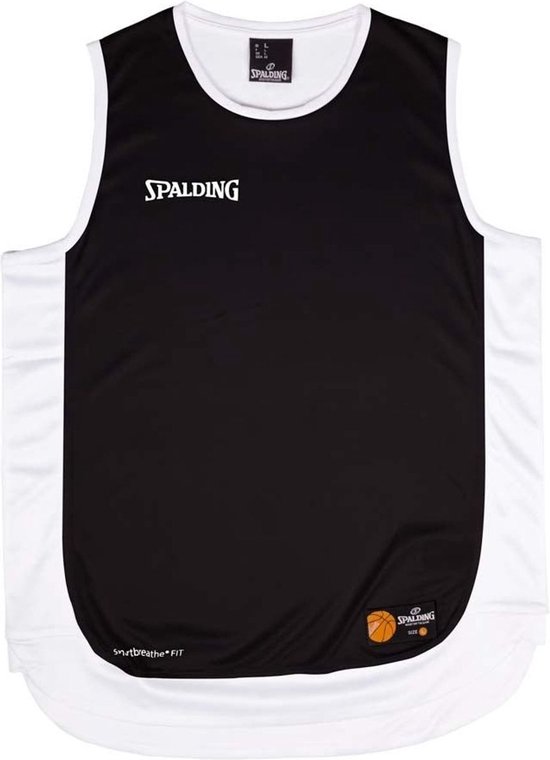 Spalding Hustle Basketbalshirt Heren - Zwart / Wit | Maat: 3XL