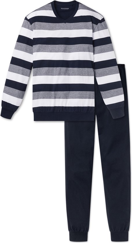 Schiesser Heren Pyjama - Donkerblauw - Maat S