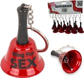 Sleutelhanger Bel "Ring For Sex" – 10 Stuks Display