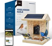 BOME - Vogelvoederhuisje - Camera en Audio - AI Vogelherkenning - Hout - Dubbel zonnepaneel - Hangend