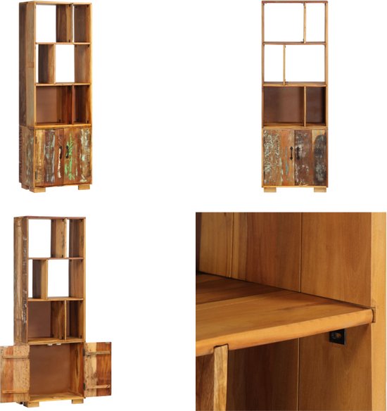 vidaXL Boekenkast 60x35x180 cm massief gerecycled hout - Boekenkast - Boekenkasten - Boekenplank - Boekenplanken