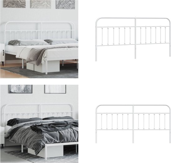 vidaXL Hoofdbord 120 cm metaal wit | METRO