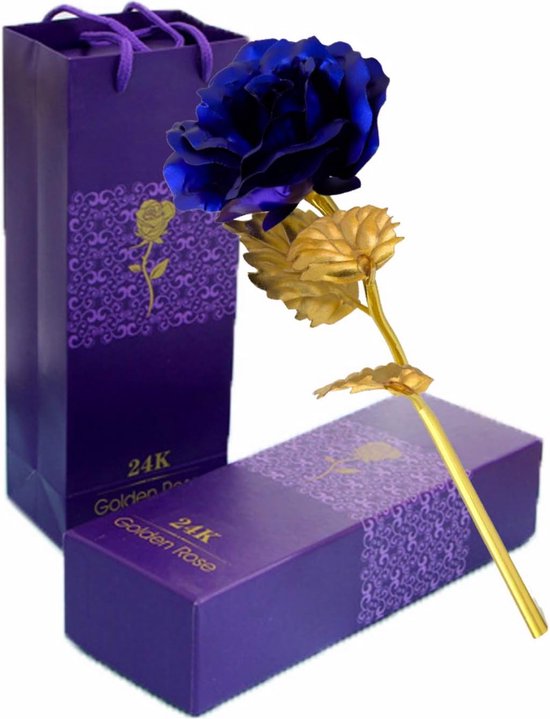 24-Karaats Vergulde Roos, Blauw