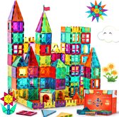 Magnetisch speelgoed - Magnetische tegels - 63 stuks - Montessori speelgoed - Magnetic tiles - Magnetic toys - Open ended - Bouw je Magna wereld
