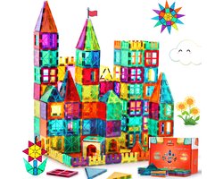 Gemmicc - Magnetische tegels - 63 stuks - Magnetisch speelgoed - Montessori speelgoed - Magnetic tiles - Magnetic toys - Open ended - Bouw je Magna wereld - Magneet speelgoed - Combineer met Duplo