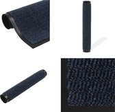 vidaXL Droogloopmat rechthoekig getuft 60x90 cm blauw - Deurmat - Deurmatten - Droogloopmat - Droogloopmatten