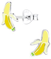 Joy|S - Zilveren banaan oorbellen - 6 x 9 mm