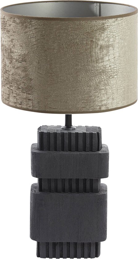 Light and Living tafellamp - zilver - hout - SS10261