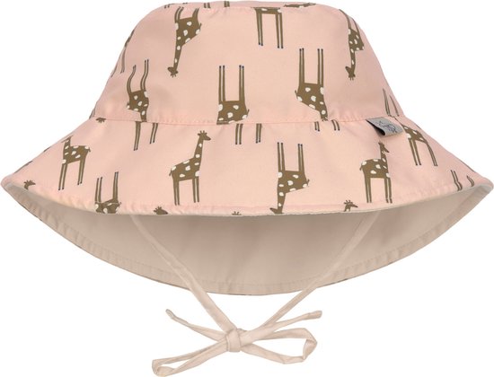 Lässig - UV-Beschermende bucket hoed voor kinderen - Giraffe - Rose - maat S (43-45cm)