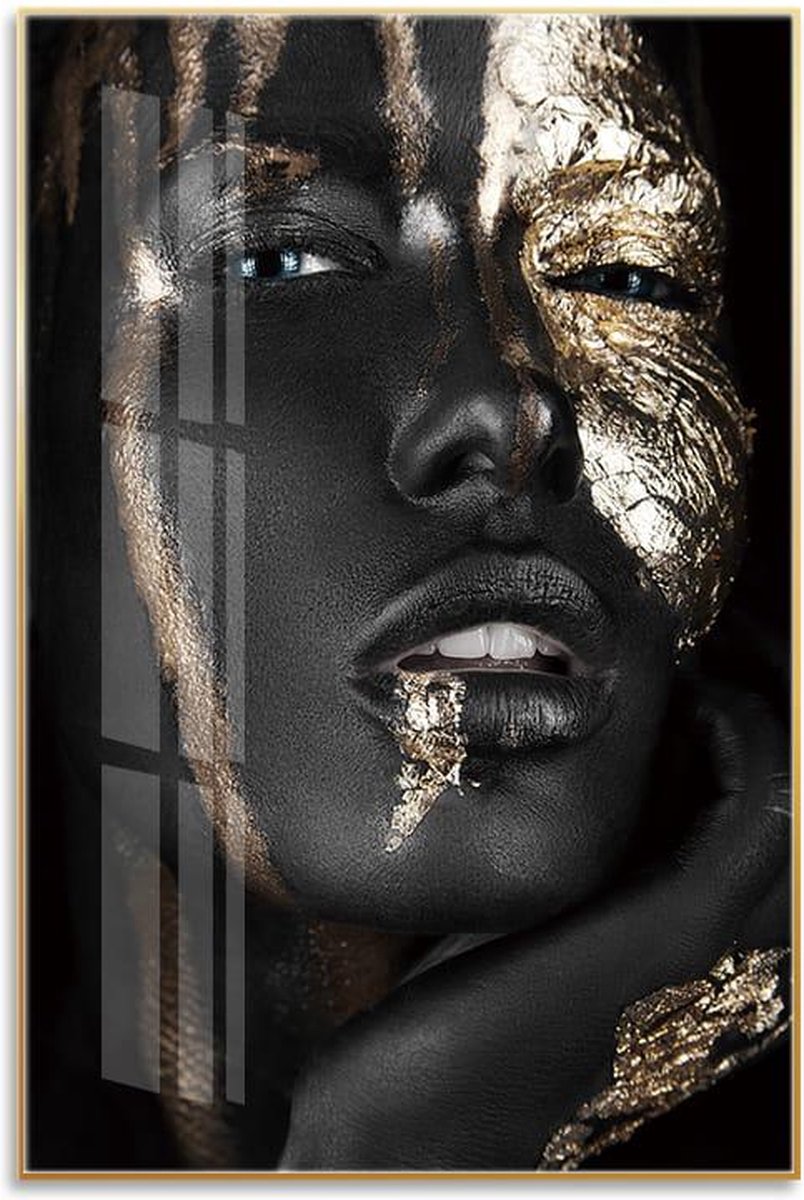 Mystical Gaze Crystal Porcelain schilderij met frame. Afmeting 60x90