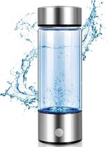 mygoods Waterstof Generator - Hydrogen Water - 1200ppb - Draagbare Drinkfles - Elektrische Waterfilter Fles - Waterfles van glas - Gezond Water - Anti Aging - Zilver Roestvrij Staal Design