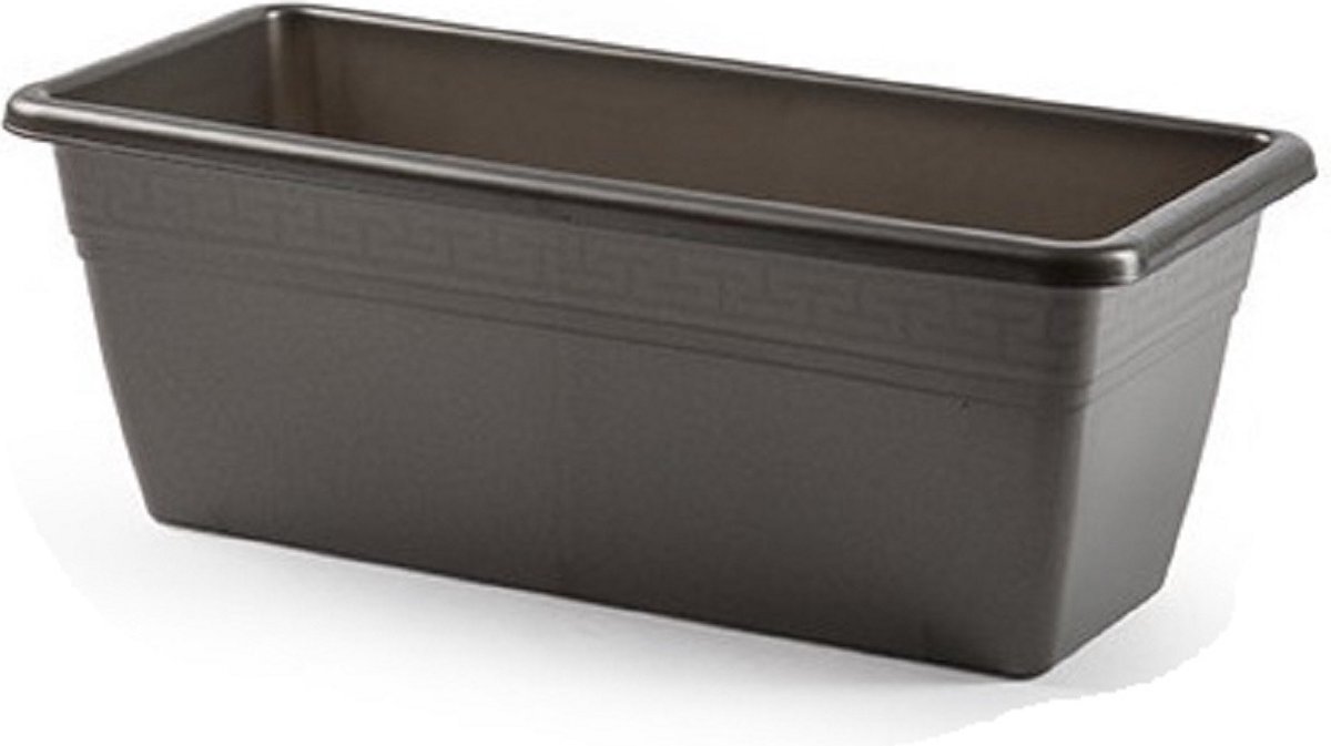 Plasticforte Plantenbak - antraciet grijs - rechthoek - 40 x 18 x 15 cm - Bloembakken - voor binnen/buiten