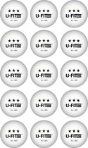 Balles de tennis de table professionnelles U Fit One - 15x Wit - Qualité 3 étoiles - Balles de tennis de table - Balles de ping-pong - ABS 40+