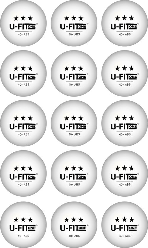 U Fit One Professionele Tafeltennisballen - 15x Wit - 3 Ster kwaliteit - Tafeltennisballen - Pingpongballen - ABS 40+