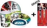 Star Wars Melamine Set 3 + Bord - Kom en Beker + Gratis Bestek