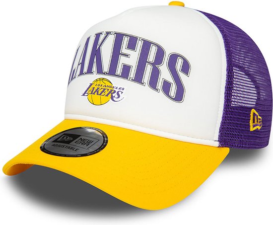 New Era - Casquette de camionneur rétro violette avec cadre E des LA Lakers NBA