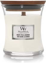 Woodwick White Tea & Jasmine Mini Candle - Geurkaars