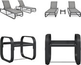 vidaXL Chaises longues 2 pcs avec table textilène et aluminium - Chaise longue - Chaises longues - Chaise longue - Chaises longues