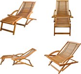 vidaXL Chaise de patio avec repose-pieds Bois d'acacia massif - Chaise longue - Chaises longues - Chaise longue - Chaises longues