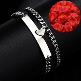 Hartjes Armband Set + Rozenblaadjes = Valentijn Cadeautje voor Hem en Haar - Valentijnsdag voor Mannen Cadeau Kadootjes
